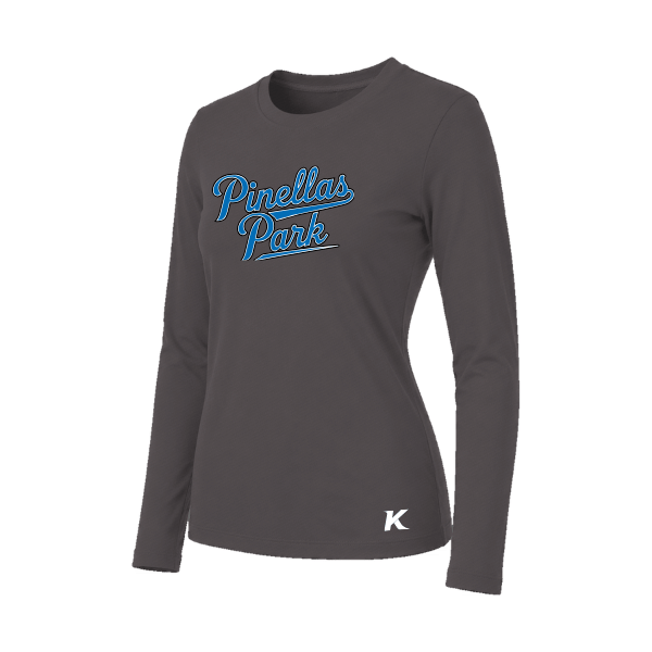 Baseball Majors–Taulbee Women's Jersey Long-Sleeve Tee – Dark Gray Heather – front mockup