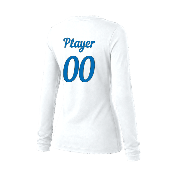 Baseball Majors–Taulbee Women's Jersey Long-Sleeve Tee – White – back mockup