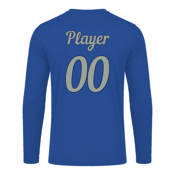 Baseball Majors–Taulbee Vision Performance Long-Sleeve Tee – Royal – back mockup