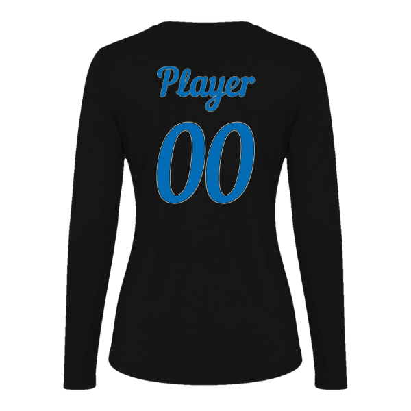 Baseball Majors–Taulbee Vision Women's Performance Long-Sleeve Tee – Black – back mockup