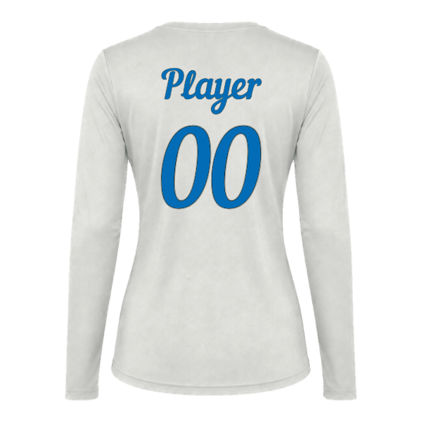 Baseball Majors–Taulbee Vision Women's Performance Long-Sleeve Tee – White – back mockup