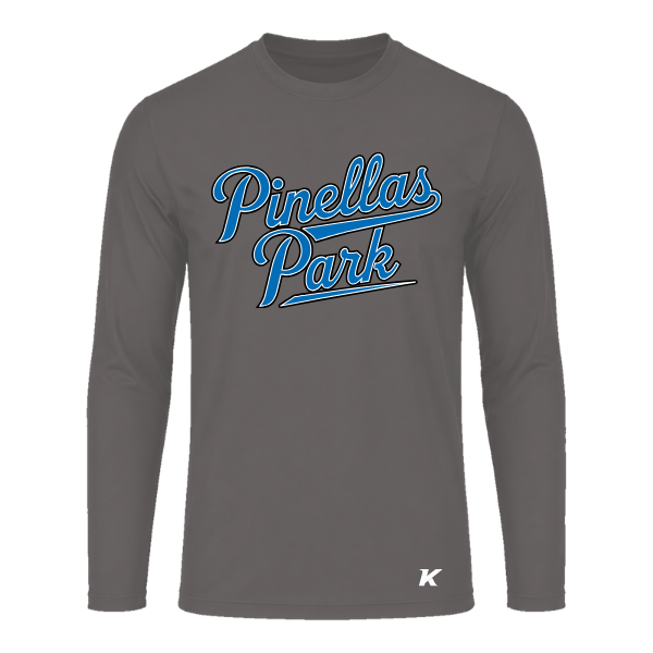 Baseball Majors–Taulbee Youth Vision Performance Long-Sleeve Tee – Charcoal – front mockup