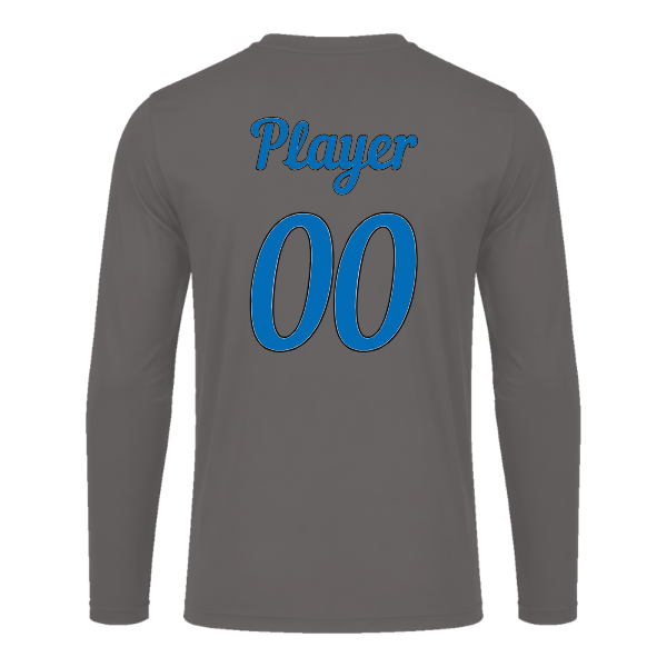 Baseball Majors–Taulbee Youth Vision Performance Long-Sleeve Tee – Charcoal – back mockup