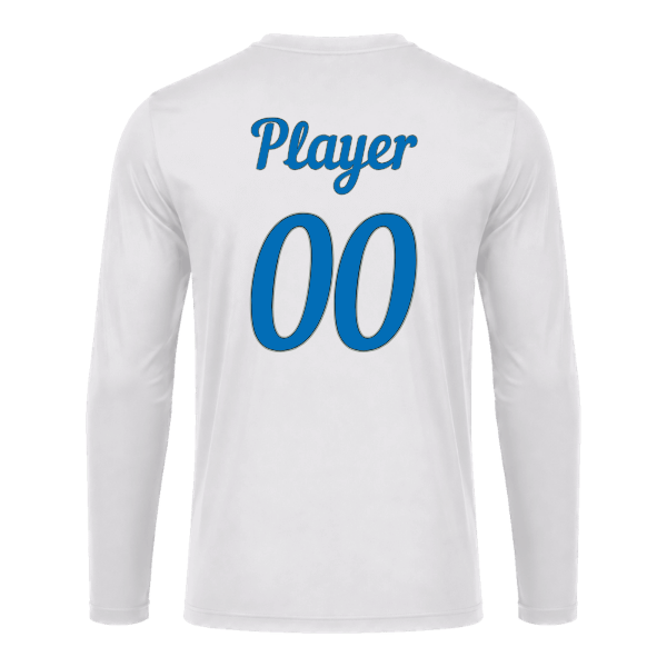 Baseball Majors–Taulbee Youth Vision Performance Long-Sleeve Tee – White – back mockup