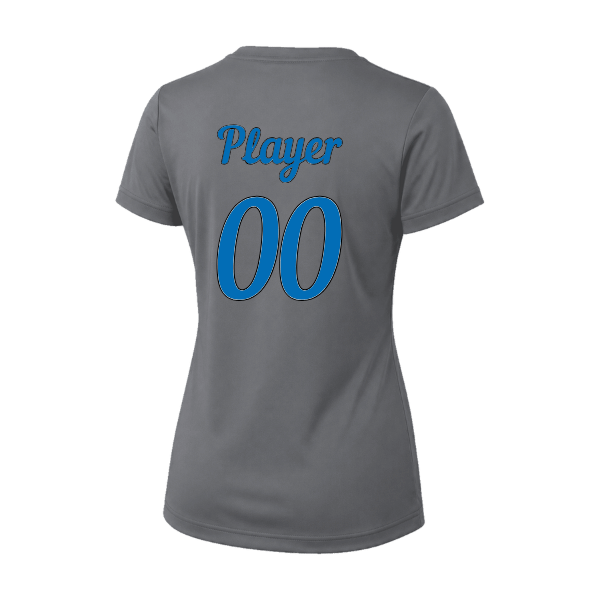 Baseball Majors–Taulbee Vision Women's Performance Short-Sleeve Tee – Charcoal – back mockup