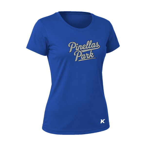Baseball Majors–Taulbee Vision Women's Performance Short-Sleeve Tee – Royal – front mockup
