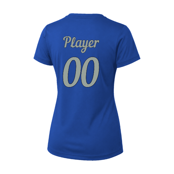 Baseball Majors–Taulbee Vision Women's Performance Short-Sleeve Tee – Royal – back mockup