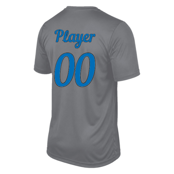 Baseball Majors–Taulbee Youth Vision Performance Short-Sleeve Tee – Charcoal – back mockup