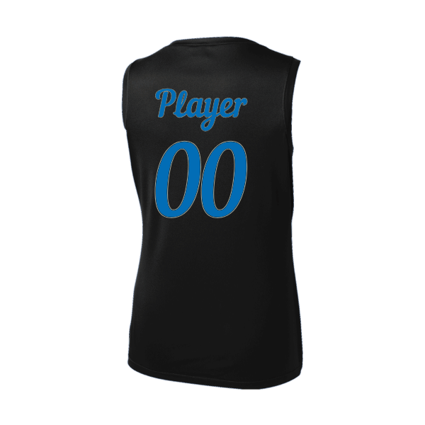 Baseball Majors–Taulbee Women's Sleeveless PosiCharge Competitor V-Neck Tee – Black – back mockup