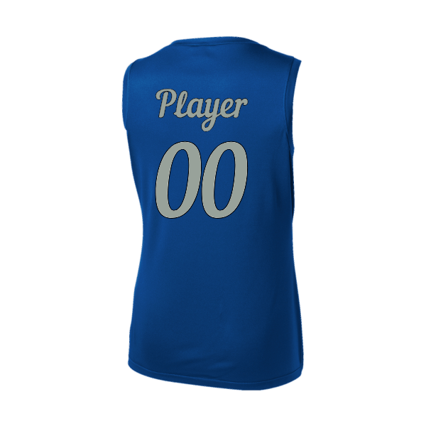Baseball Majors–Taulbee Women's Sleeveless PosiCharge Competitor V-Neck Tee – True Royal – back mockup