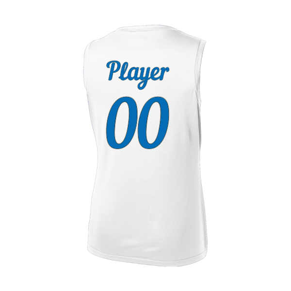 Baseball Majors–Taulbee Women's Sleeveless PosiCharge Competitor V-Neck Tee – White – back mockup