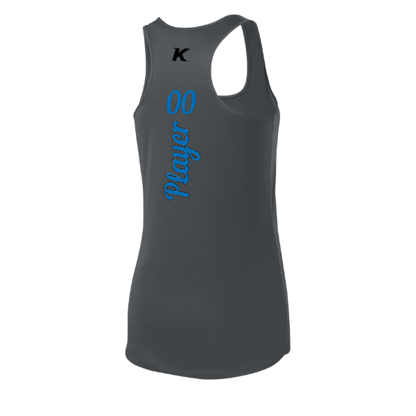 Baseball Majors–Taulbee Women's PosiCharge Competitor Racerback Tank – Iron Gray – back mockup