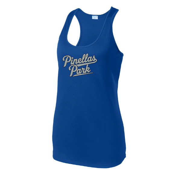 Baseball Majors–Taulbee Women's PosiCharge Competitor Racerback Tank – True Royal – front mockup