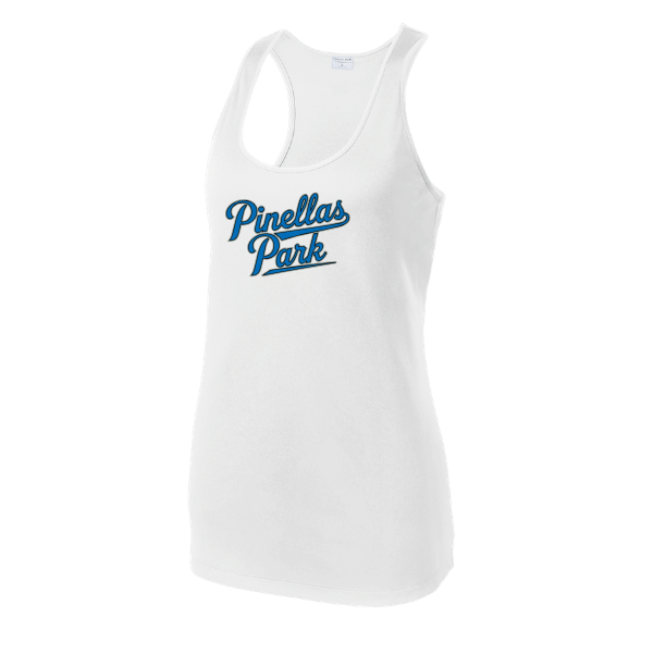 Baseball Majors–Taulbee Women's PosiCharge Competitor Racerback Tank – White – front mockup
