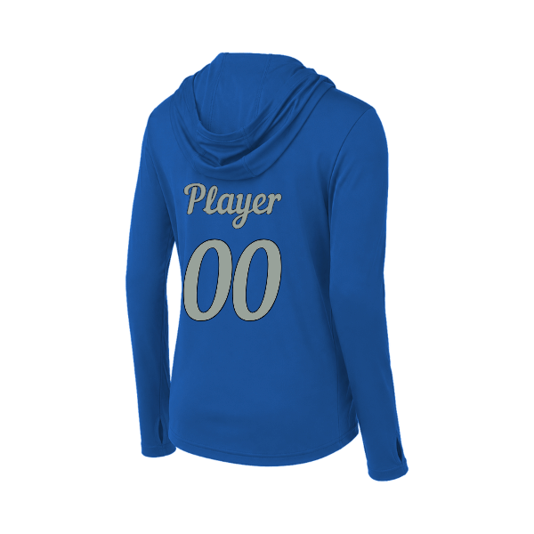 Baseball Majors–Taulbee Women's PosiCharge Competitor Hooded Pullover – True Royal – back mockup