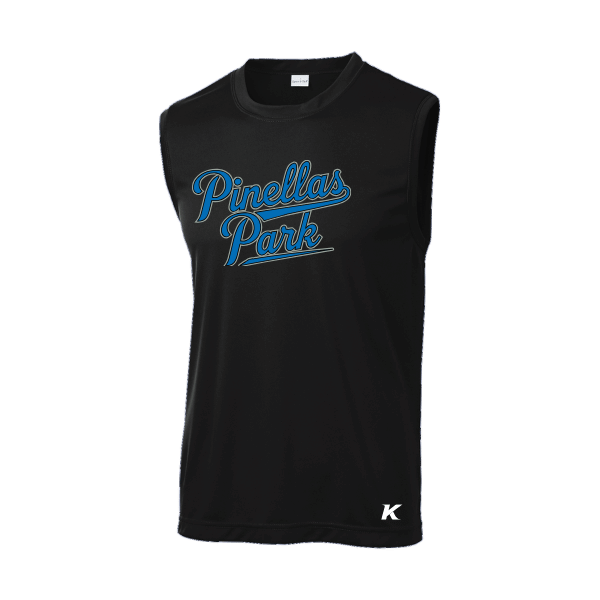 Baseball Majors–Taulbee Sleeveless PosiCharge Competitor Tee – Black – front mockup