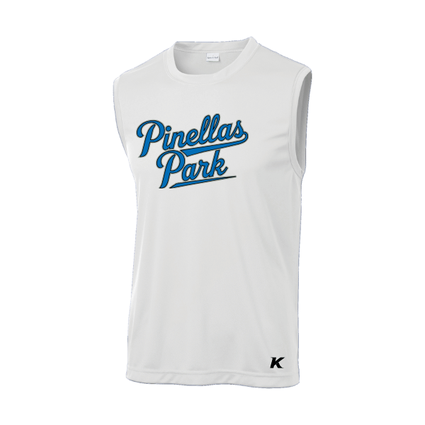 Baseball Majors–Taulbee Sleeveless PosiCharge Competitor Tee – White – front mockup