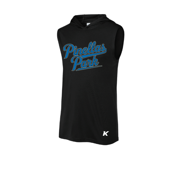 Baseball Majors–Taulbee PosiCharge Competitor Sleeveless Hoodie – Black – front mockup