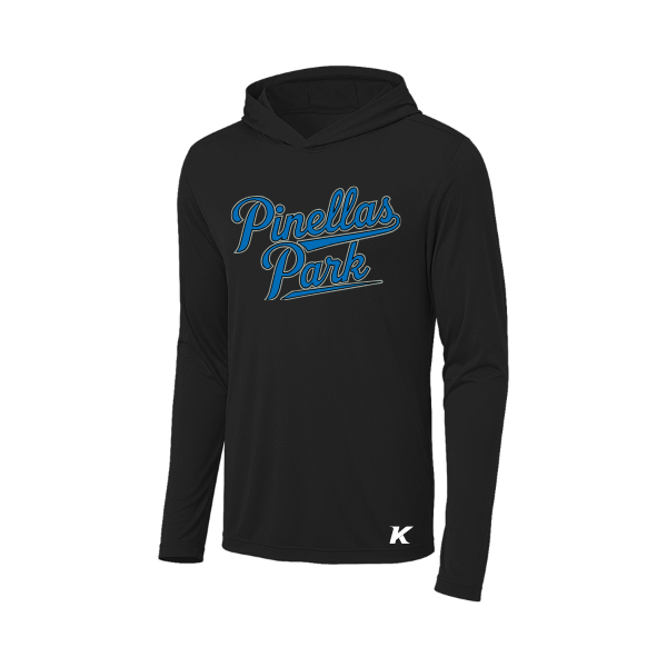 Baseball Majors–Taulbee Posi-UV Pro Long-Sleeve Hoodie – Black – front mockup