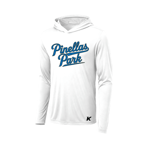 Baseball Majors–Taulbee Posi-UV Pro Long-Sleeve Hoodie – White – front mockup