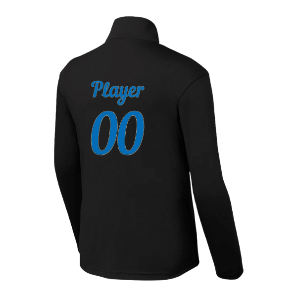 Baseball Majors–Taulbee Youth PosiCharge Competitor 1/4-Zip Pullover – Black – back mockup