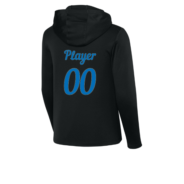 Baseball Majors–Taulbee Youth Posi-UV Pro Long-Sleeve Hoodie – Black – back mockup