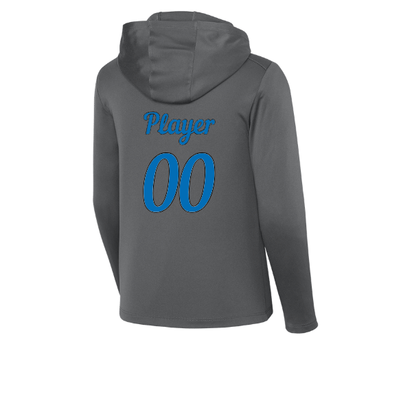 Baseball Majors–Taulbee Youth Posi-UV Pro Long-Sleeve Hoodie – Dark Smoke Gray – back mockup