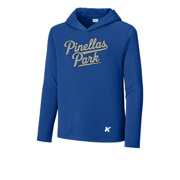 Baseball Majors–Taulbee Youth Posi-UV Pro Long-Sleeve Hoodie – True Royal – front mockup