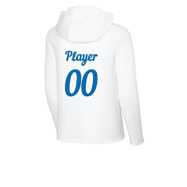 Baseball Majors–Taulbee Youth Posi-UV Pro Long-Sleeve Hoodie – White – back mockup
