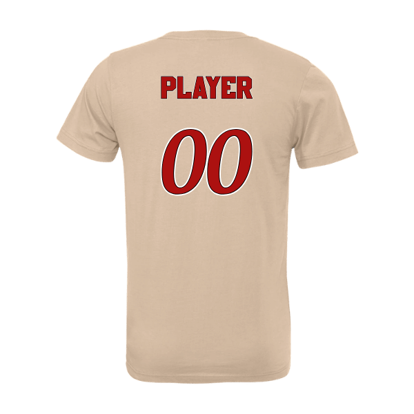 Baseball Seniors–Andrix Unisex Jersey Short-Sleeve Tee – National Script – Tan – back mockup
