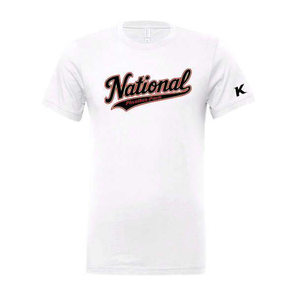 Baseball Seniors–Andrix Unisex Jersey Short-Sleeve Tee – National Script – White – front mockup