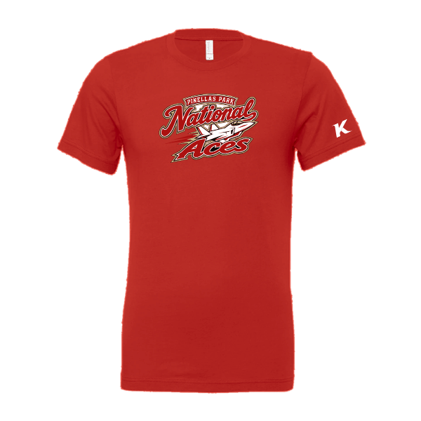 Baseball Seniors–Andrix Unisex Jersey Short-Sleeve Tee – National Aces – Red – front mockup