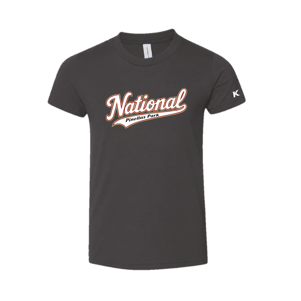 Baseball Seniors–Andrix Toddler Jersey Short-Sleeve Tee – National Script – Dark Gray Heather – front mockup