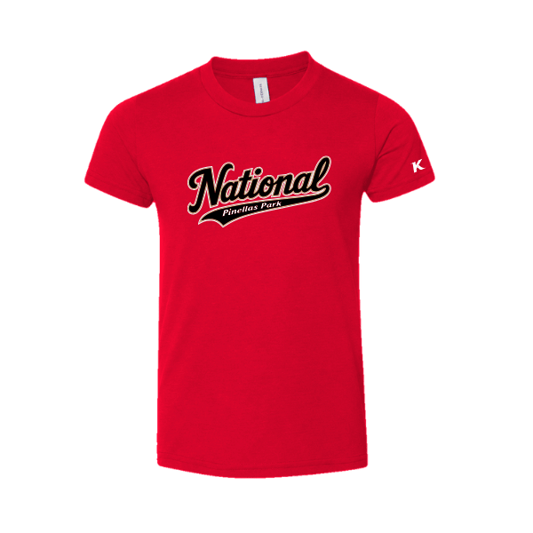 Baseball Seniors–Andrix Toddler Jersey Short-Sleeve Tee – National Script – Red – front mockup