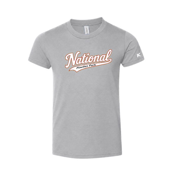 Baseball Seniors–Andrix Youth Jersey Short-Sleeve Tee – National Script – Athletic Heather – front mockup