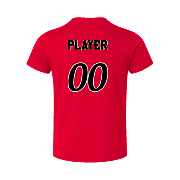 Baseball Seniors–Andrix Youth Jersey Short-Sleeve Tee – National Script – Red – back mockup