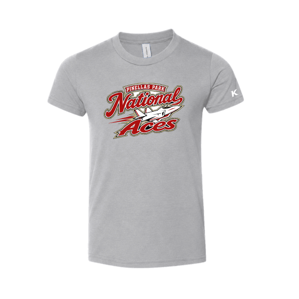 Baseball Seniors–Andrix Youth Jersey Short-Sleeve Tee – National Aces – Athletic Heather – front mockup