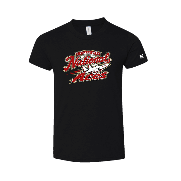 Baseball Seniors–Andrix Youth Jersey Short-Sleeve Tee – National Aces – Black – front mockup