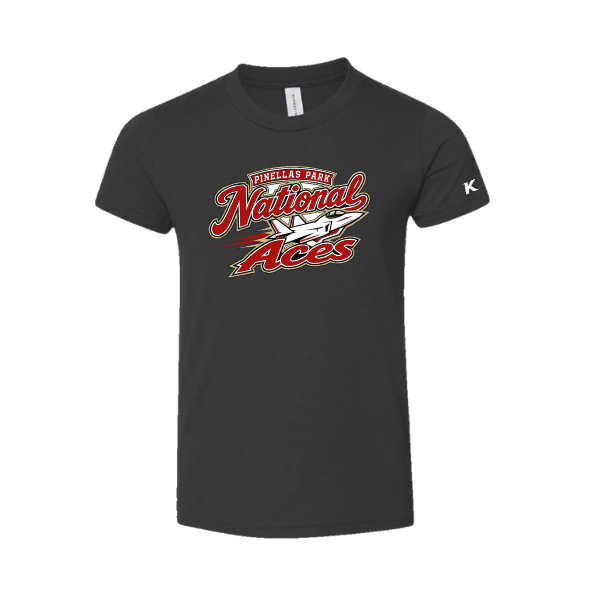 Baseball Seniors–Andrix Youth Jersey Short-Sleeve Tee – National Aces – Dark Gray – front mockup