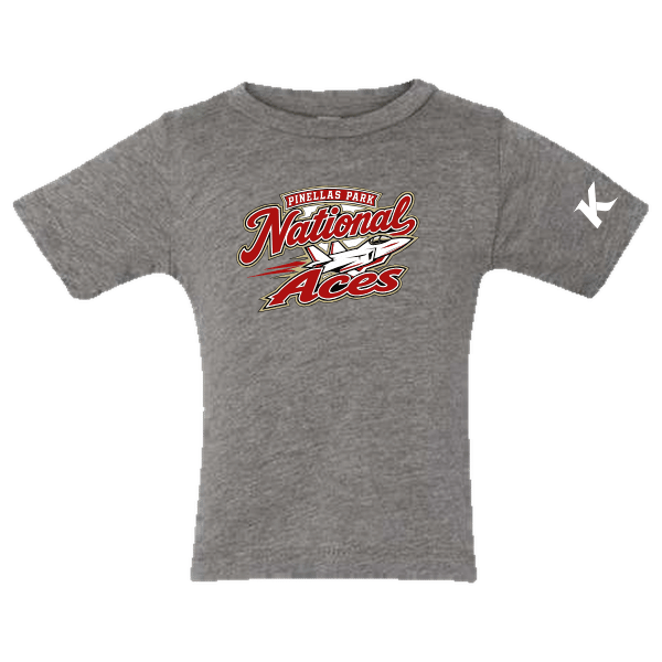 Baseball Seniors–Andrix Infant Triblend Short-Sleeve Tee – National Aces – Gray Triblend – front mockup