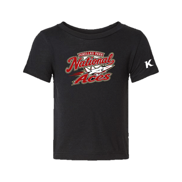Baseball Seniors–Andrix Infant Triblend Short-Sleeve Tee – National Aces – Solid Black Triblend – front mockup