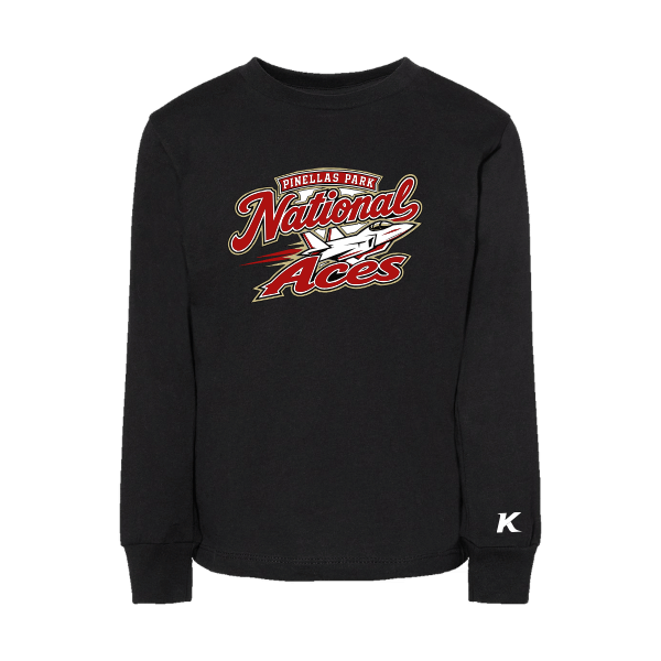 Baseball Seniors–Andrix Toddler Jersey Long-Sleeve Tee – National Aces – Black – front mockup