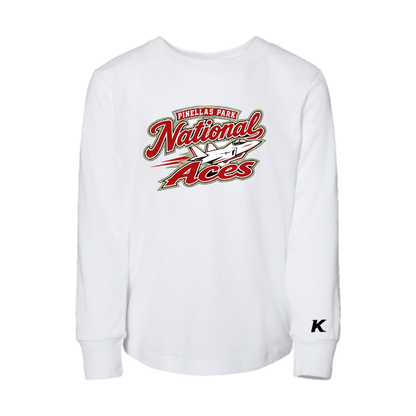Baseball Seniors–Andrix Toddler Jersey Long-Sleeve Tee – National Aces – White – front mockup