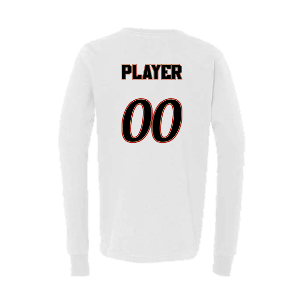 Baseball Seniors–Andrix Youth Jersey Long-Sleeve Tee – National Script – White – back mockup