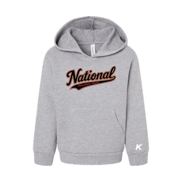 Baseball Seniors–Andrix Toddler Sponge Fleece Pullover Hoodie – National Script – Athletic Heather – front mockup
