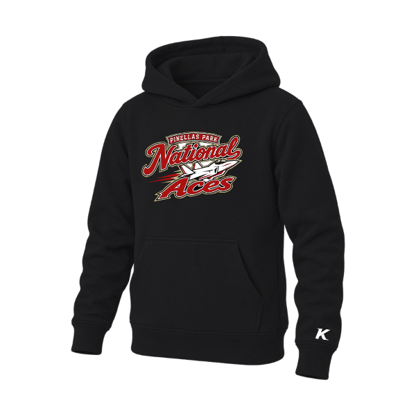 Baseball Seniors–Andrix Youth Sponge Fleece Pullover Hoodie – National Aces – Black – front mockup