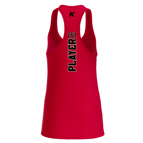Baseball Seniors–Andrix Women's Jersey Racerback Tank – National Script – Red – back mockup