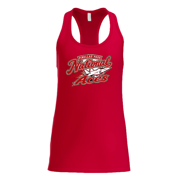 Baseball Seniors–Andrix Women's Jersey Racerback Tank – National Aces – Red – front mockup