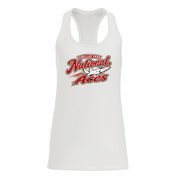 Baseball Seniors–Andrix Women's Jersey Racerback Tank – National Aces – White – front mockup