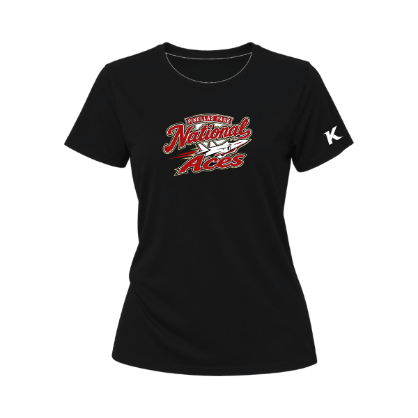 Baseball Seniors–Andrix Women's Relaxed Jersey Tee – National Aces – Black – front mockup
